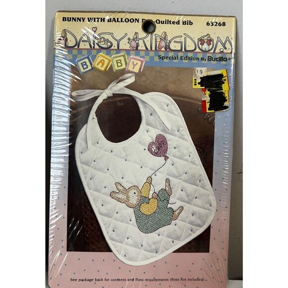 Bucilla Daisy Kingdom Bunny Lot of 2 Pre-Quilted Bib Craft Kit New - Picture 3 of 4